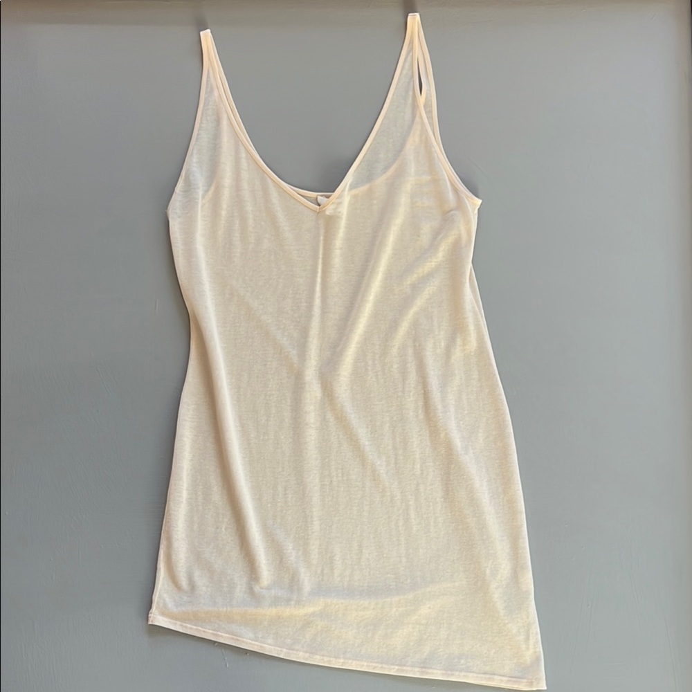 Helmut Lang Sheer Asymmetric Tissue Tank Sz M